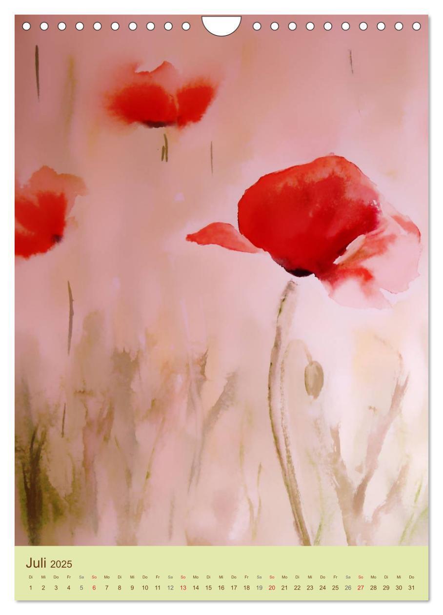 Bild: 9783457088470 | Blumenaquarelle (Wandkalender 2025 DIN A4 hoch), CALVENDO...