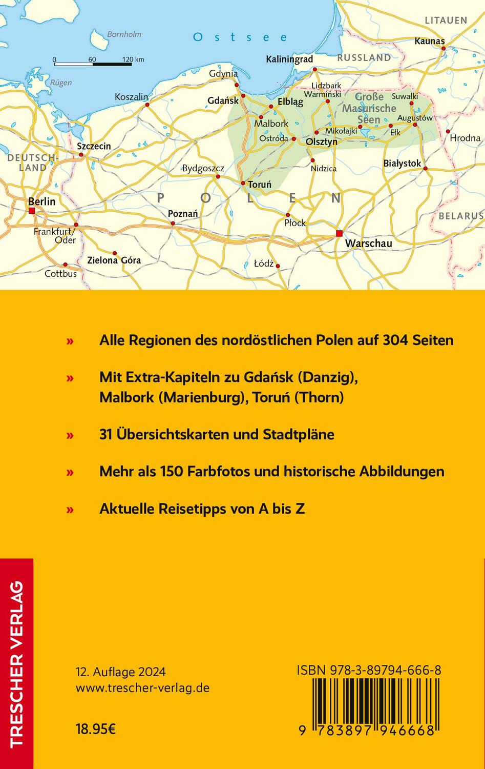Rückseite: 9783897946668 | TRESCHER Reiseführer Masuren | Mit Marienburg, Danzig und Thorn | Buch