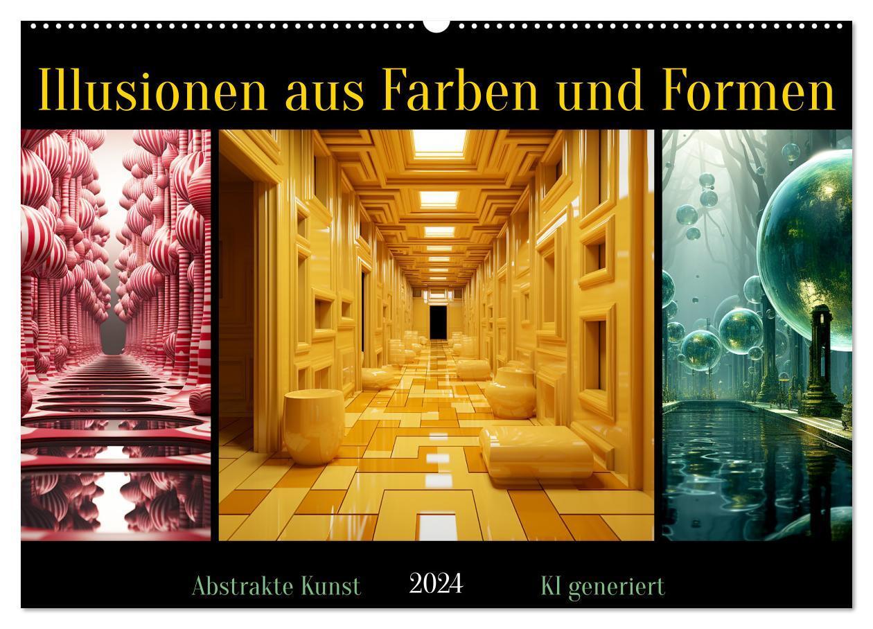 Cover: 9783383734373 | Illusionen aus Farben und Formen (Wandkalender 2024 DIN A2 quer),...
