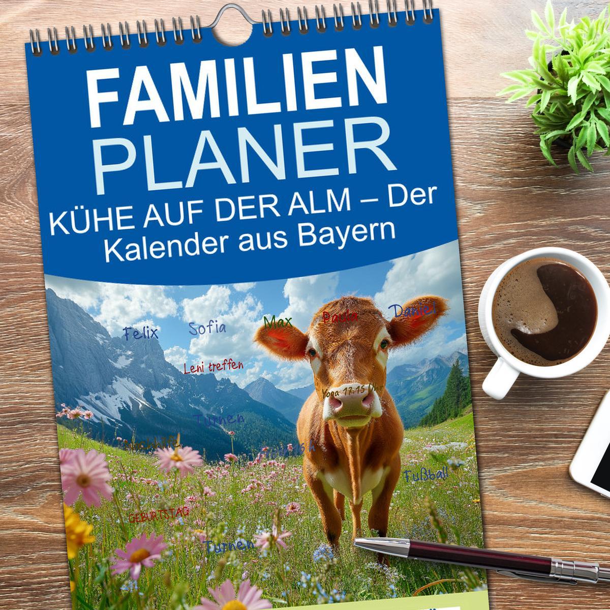 Bild: 9783457221884 | Familienplaner 2025 - KÜHE AUF DER ALM ¿ Der Kalender aus Bayern...