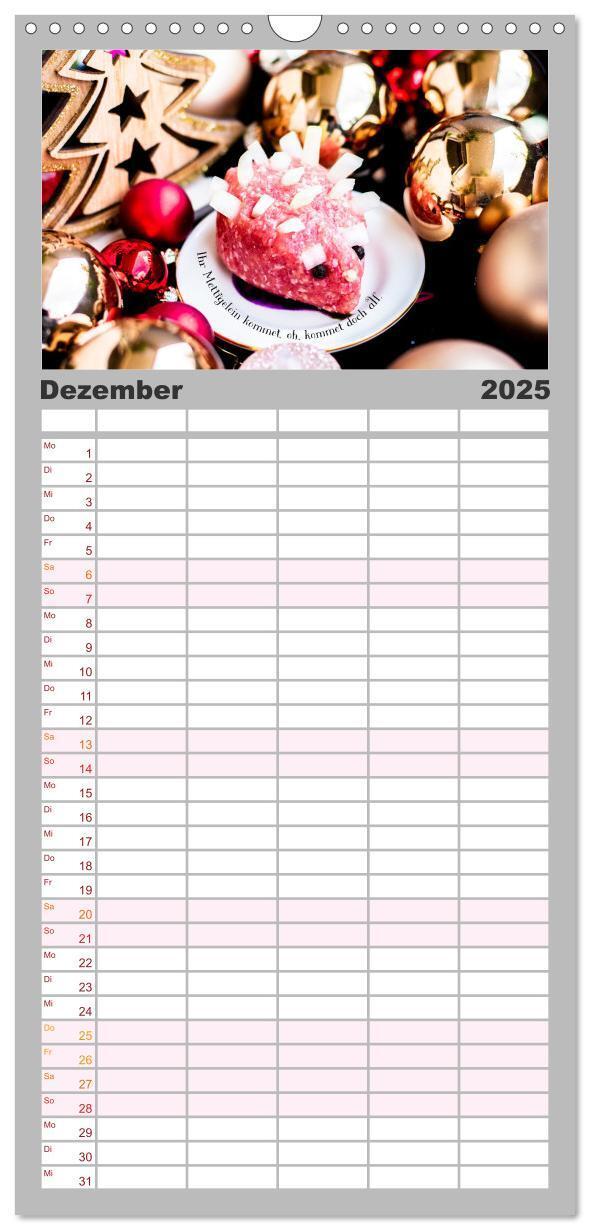 Bild: 9783457103241 | Familienplaner 2025 - Mettkalender - Mettigel Edition mit 5 Spalten...