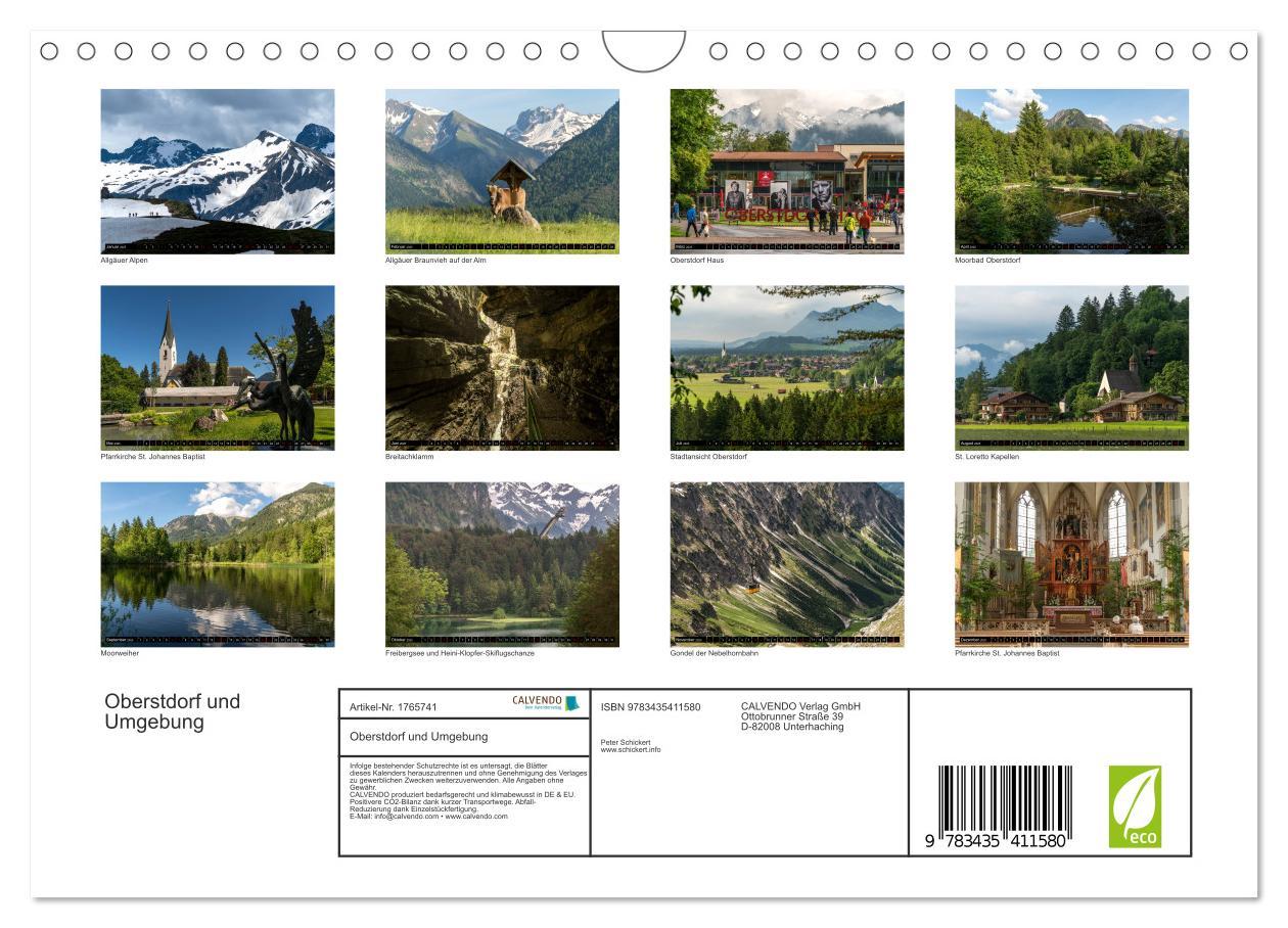 Bild: 9783435411580 | Oberstdorf und Umgebung (Wandkalender 2025 DIN A4 quer), CALVENDO...