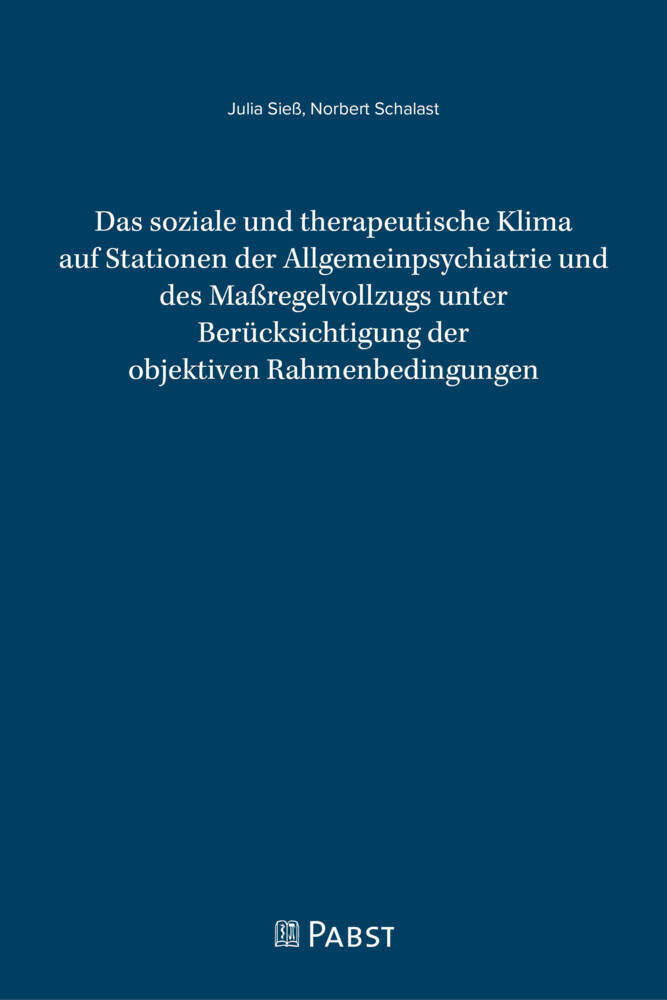 Cover: 9783958537750 | Das soziale und therapeutische Klima auf Stationen der...