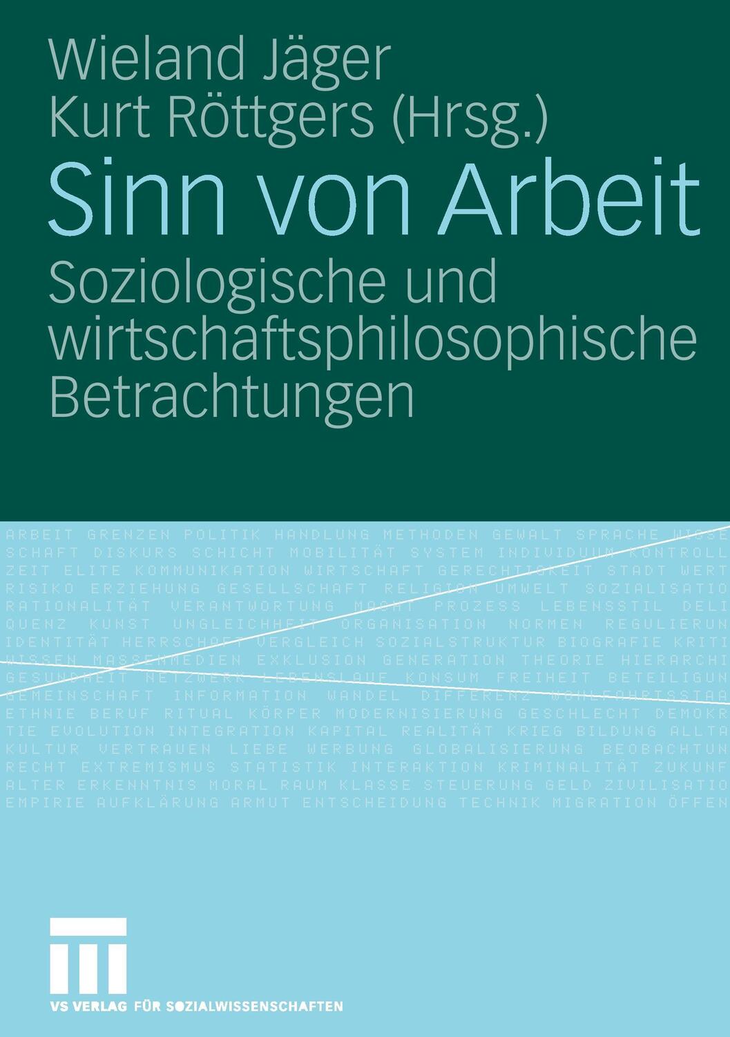 Cover: 9783531153759 | Sinn von Arbeit | Kurt Röttgers (u. a.) | Taschenbuch | Paperback | VI