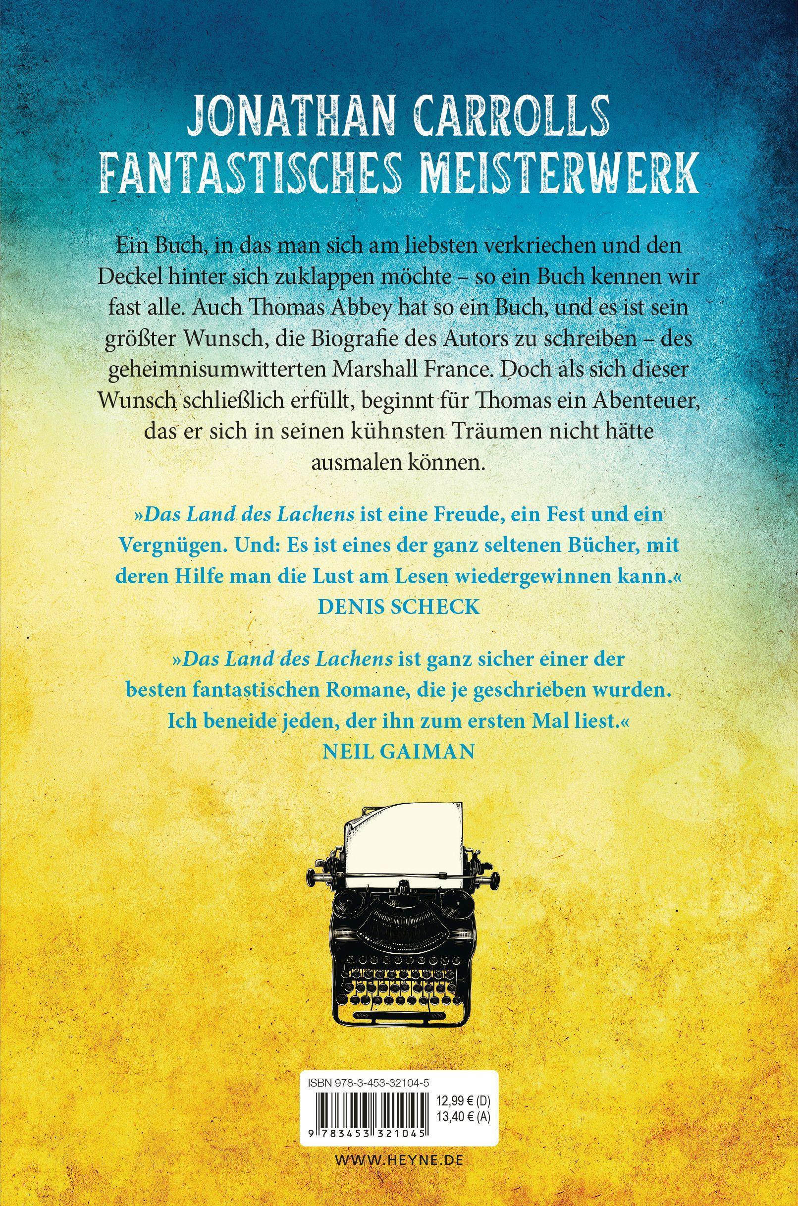 Bild: 9783453321045 | Das Land des Lachens | Jonathan Carroll | Taschenbuch | 368 S. | 2021