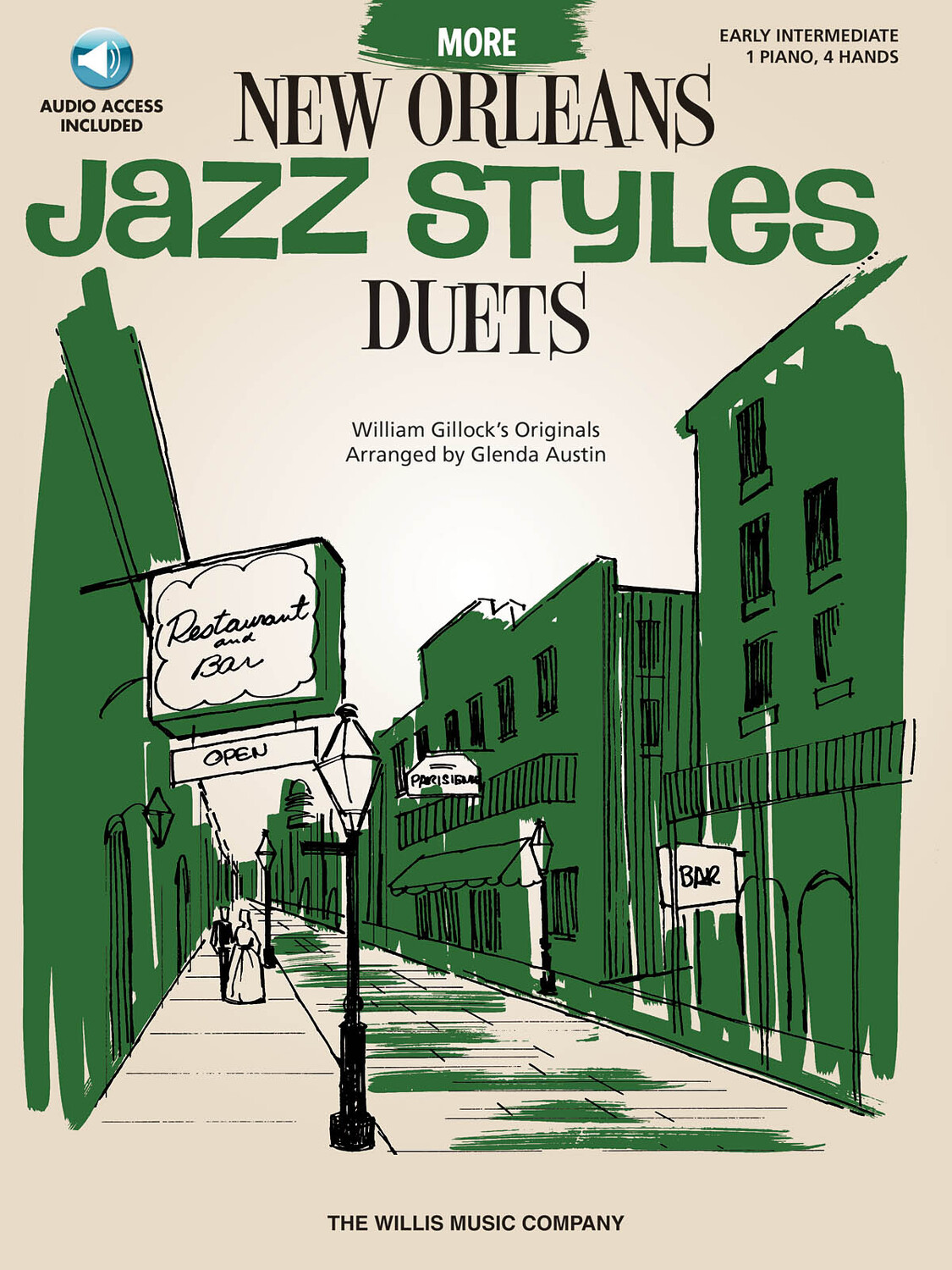 Cover: 884088283254 | More New Orleans Jazz Styles Duets - Book/Audio | William Gillock