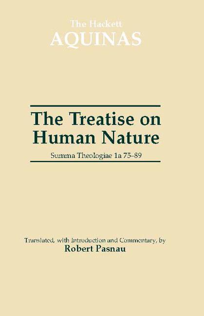 Cover: 9780872206137 | The Treatise on Human Nature | Summa Theologiae 1a 75-89 | Aquinas