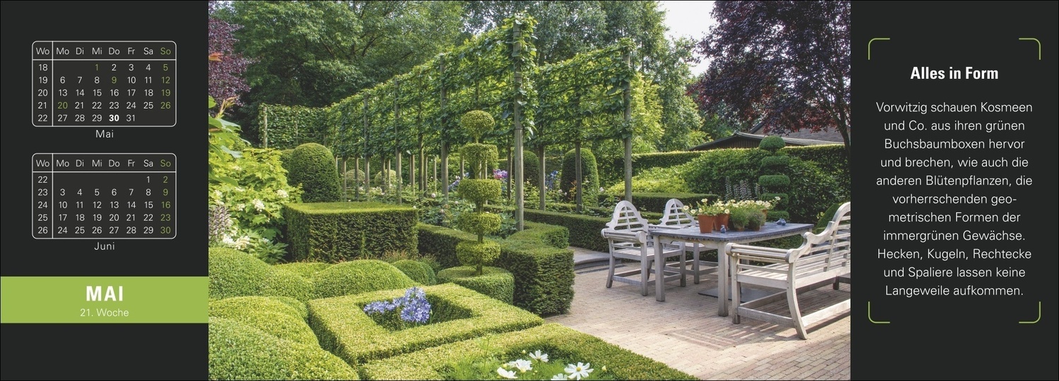 Bild: 9783840032448 | Die Welt der Gärten Premium-Tischplaner 2024. Tischkalender mit 53...
