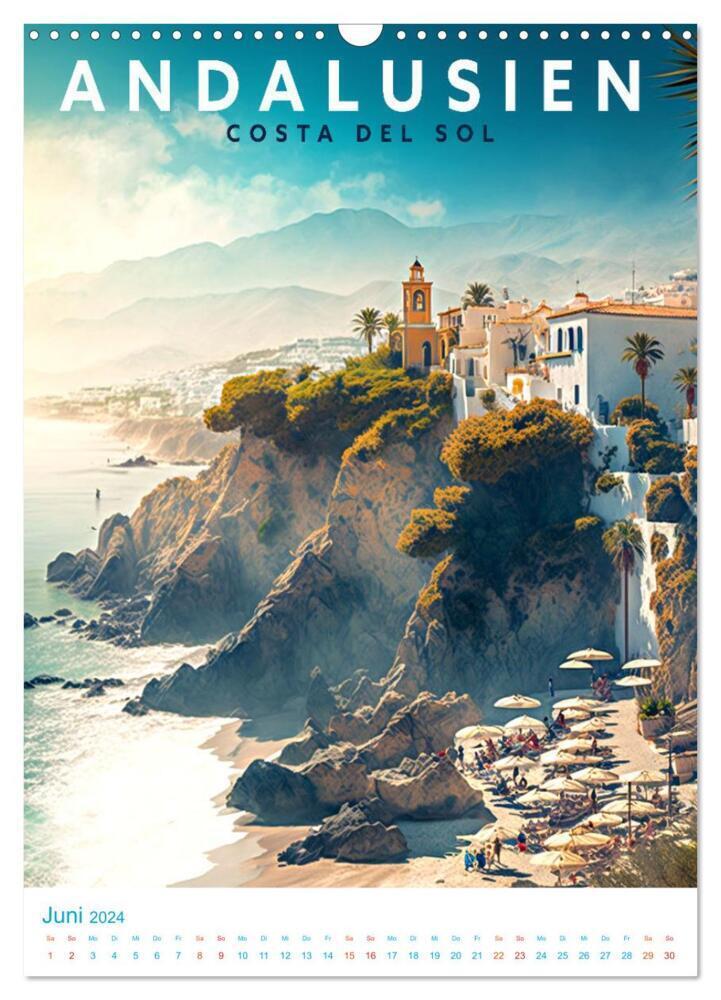 Bild: 9783675443228 | Andalusien - Old School Poster Style (Wandkalender 2024 DIN A3...