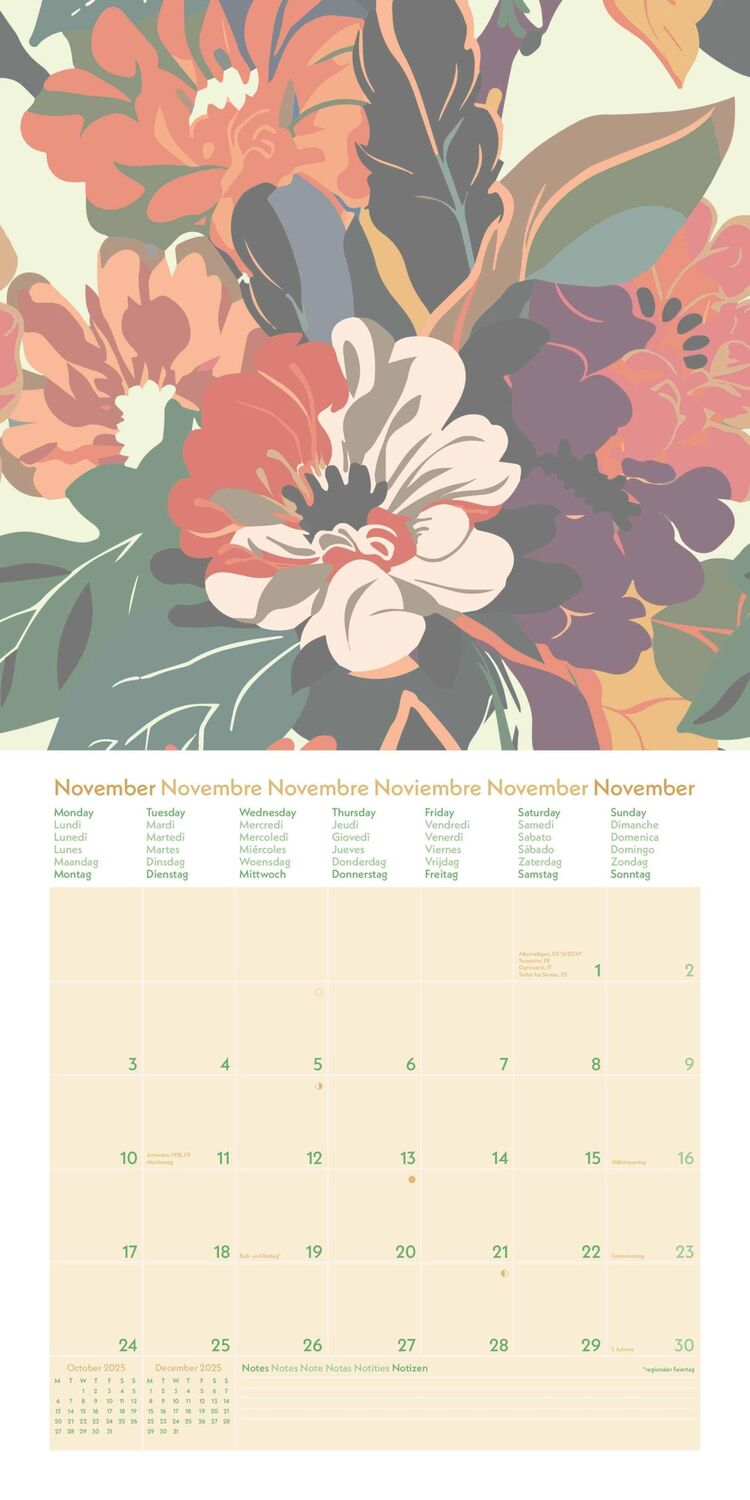 Bild: 4002725981721 | GreenLine Floral 2025 - Wand-Kalender - Broschüren-Kalender - 30x30...