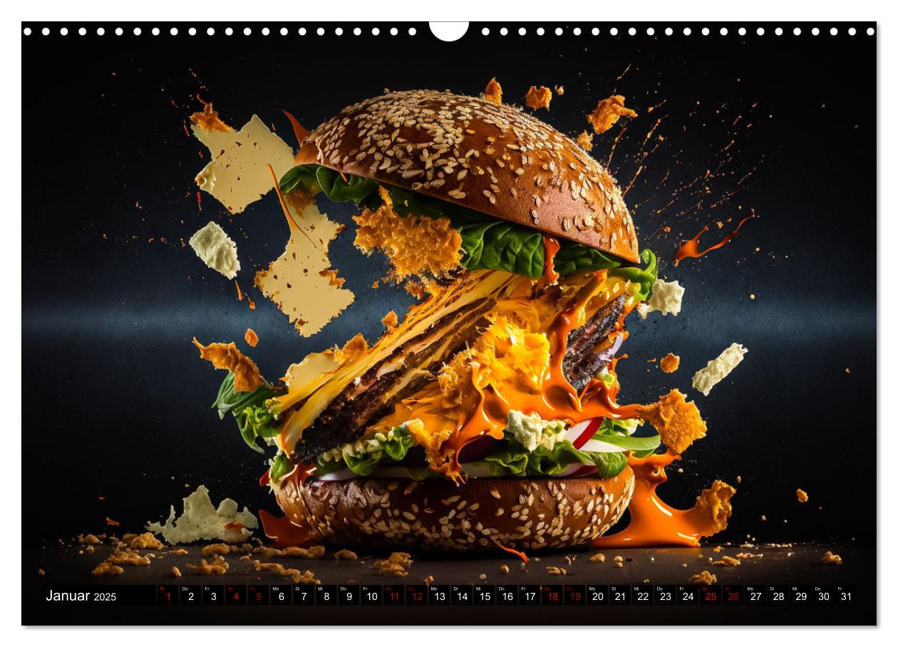 Bild: 9783383912979 | Burgerfood (Wandkalender 2025 DIN A3 quer), CALVENDO Monatskalender