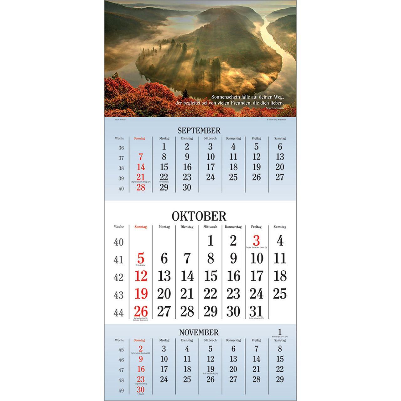Bild: 9783754829554 | Gott segne meinen Tag 2025 | 3-Monats-Terminer | Kalender | 14 S.