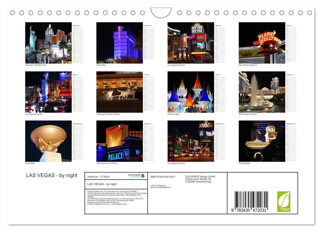 Bild: 9783435472031 | LAS VEGAS - by night (Wandkalender 2025 DIN A4 quer), CALVENDO...