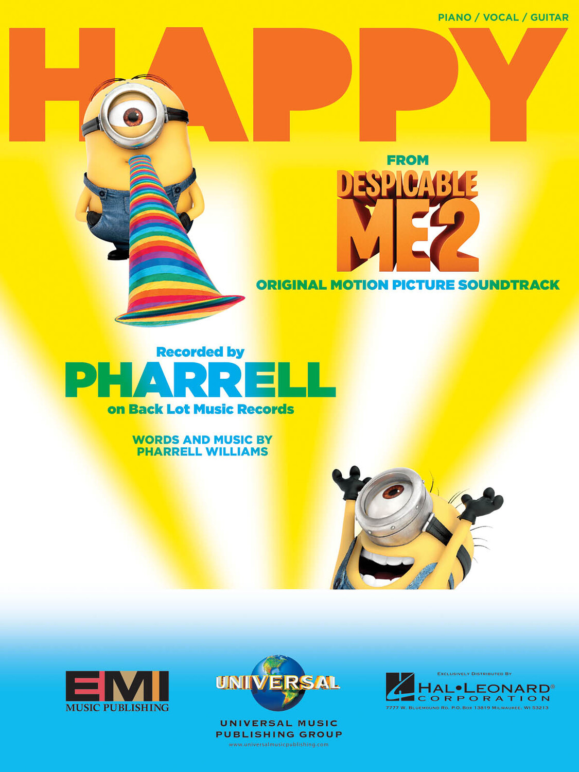 Cover: 888680006402 | Happy (from Despicable Me 2) | Artist: Pharrell Williams | Piano Vocal