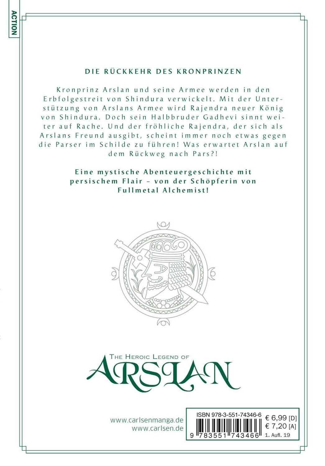 Rückseite: 9783551743466 | The Heroic Legend of Arslan 9 | Hiromu Arakawa (u. a.) | Taschenbuch