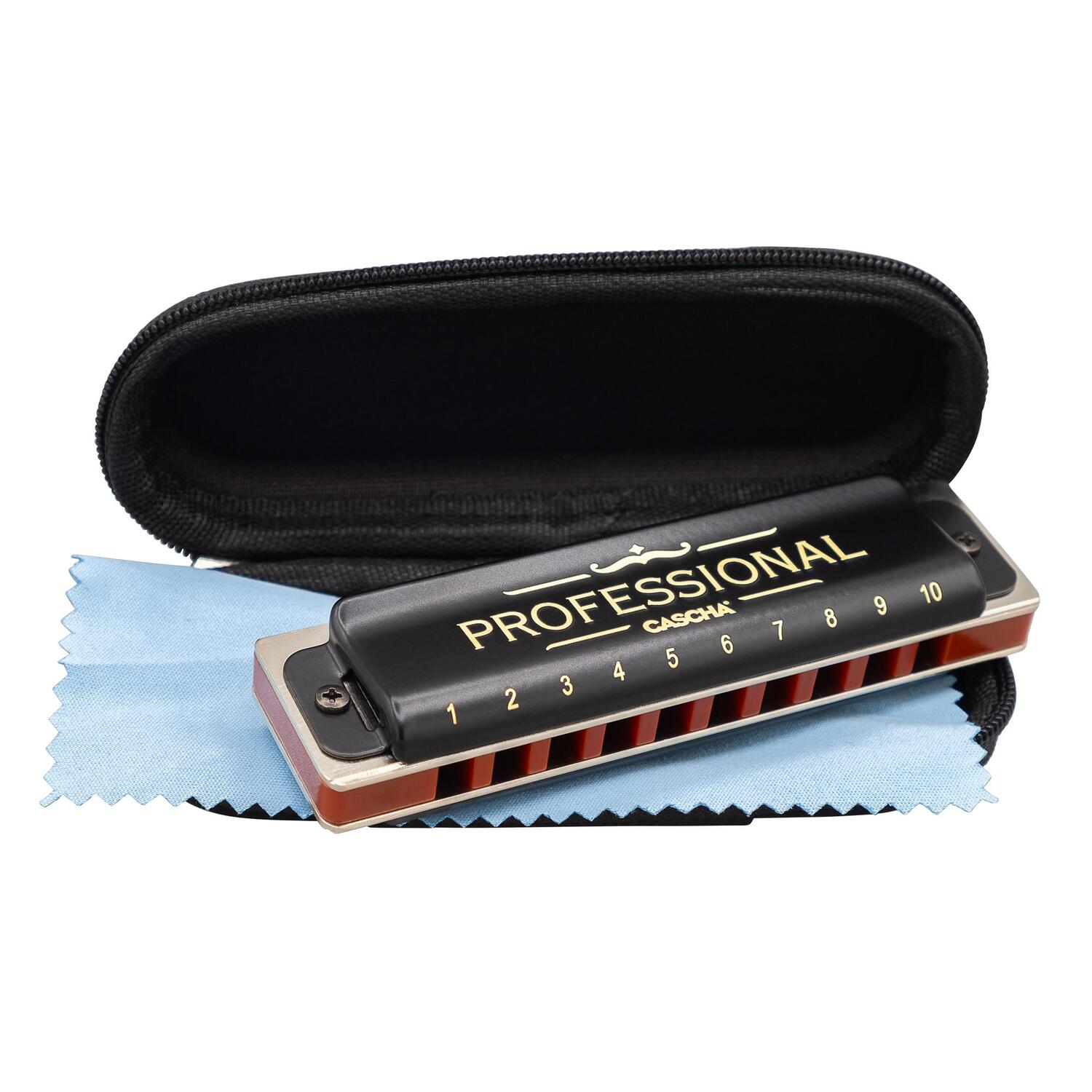 Cover: 4026929919755 | Professional Blues Harmonica in C (incl. case and cleaning cloth)