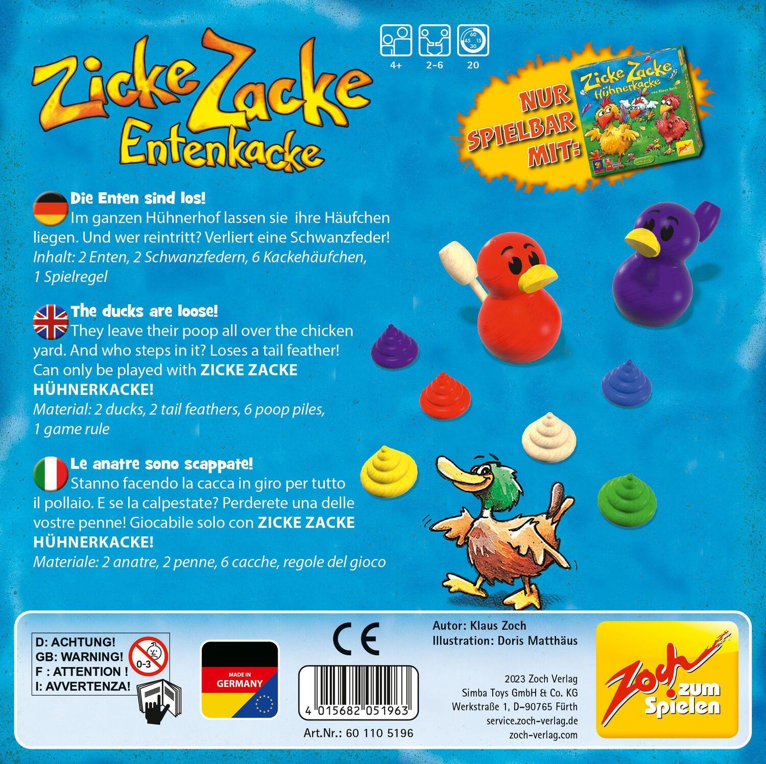 Bild: 4015682051963 | Zicke Zacke Entenkacke | Spiel | Deutsch | 2023 | Zoch GmbH