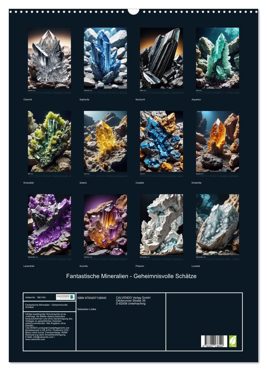 Bild: 9783457138540 | Fantastische Mineralien - Geheimnisvolle Schätze (Wandkalender 2025...