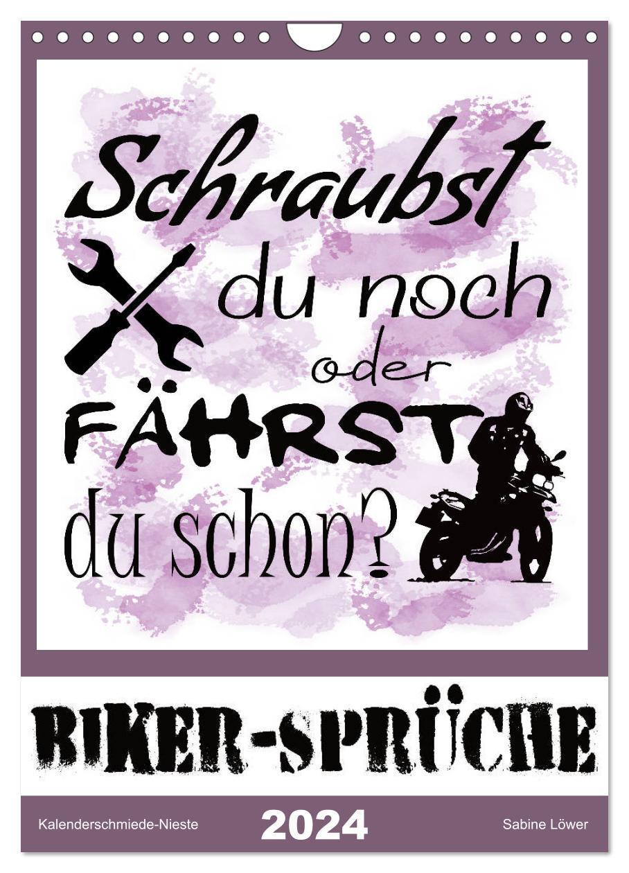 Cover: 9783675744288 | Biker-Sprüche (Wandkalender 2024 DIN A4 hoch), CALVENDO Monatskalender