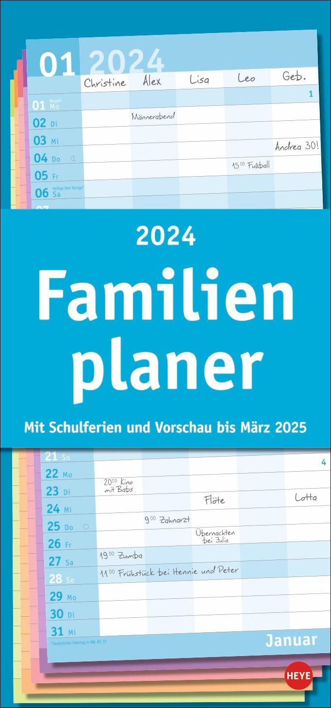 Cover: 9783756401949 | Basic Familienplaner 2024 | Heye | Kalender | Spiralbindung | Deutsch