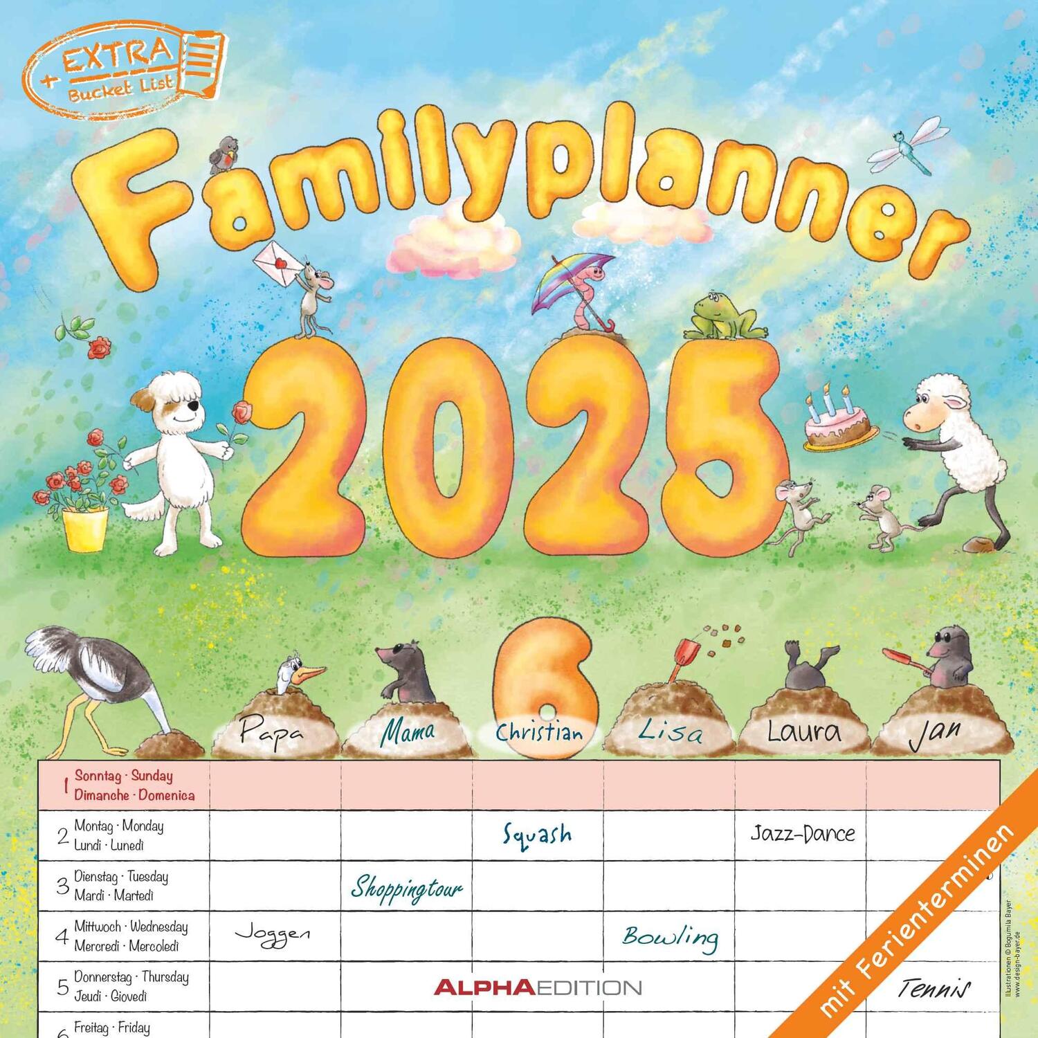 Cover: 4251732343118 | Familienplaner Cartoon 2025 - Broschürenkalender 30x30 cm (30x60...