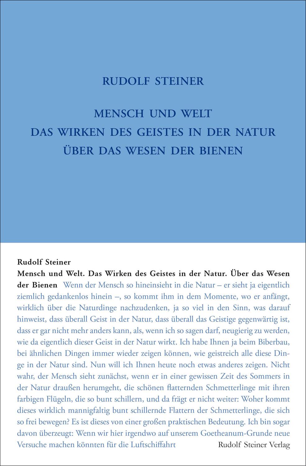 Cover: 9783727435126 | Mensch und Welt. Das Wirken des Geistes in der Natur - über das...