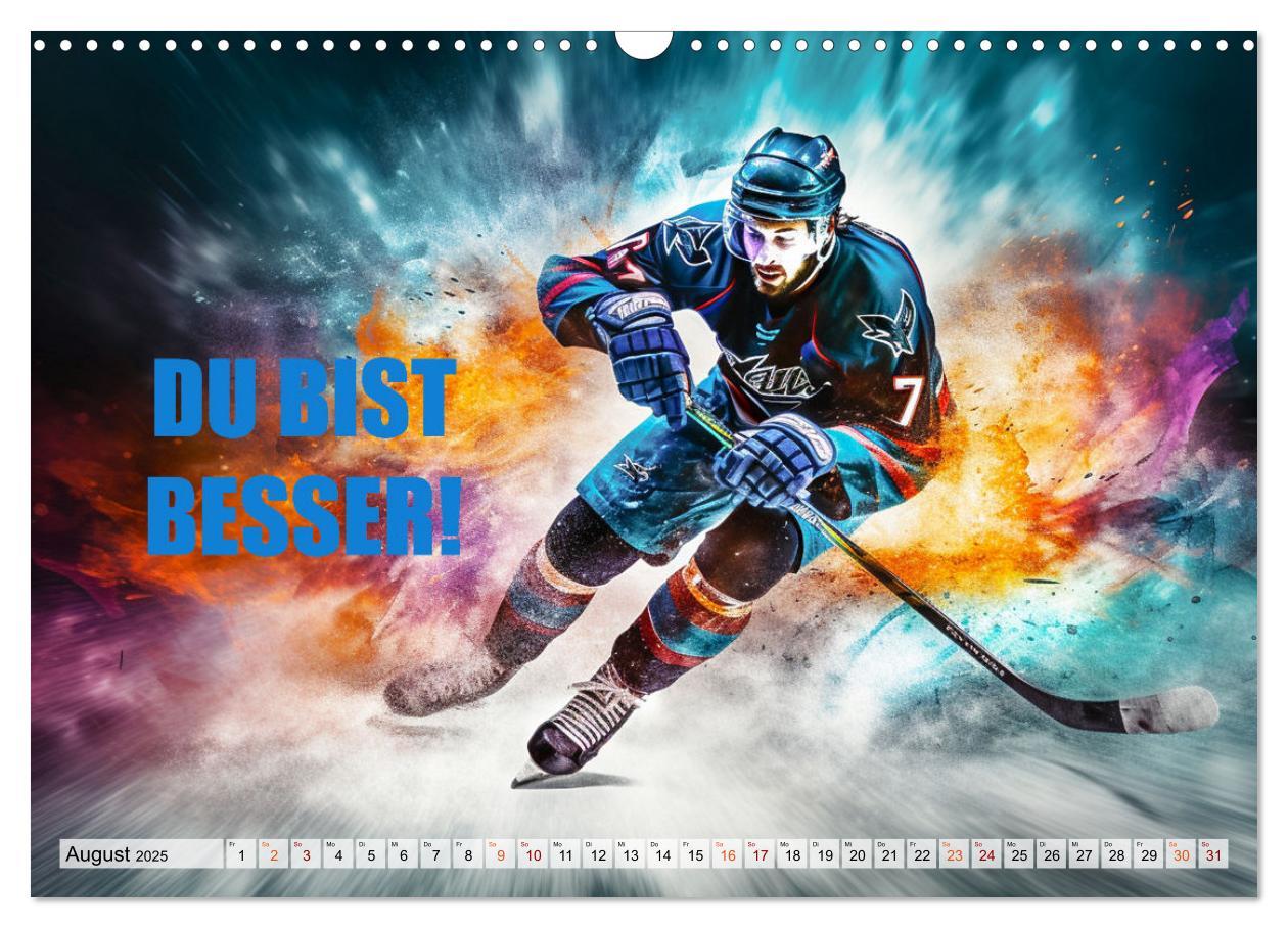 Bild: 9783383862304 | Eishockey und positive Gedanken (Wandkalender 2025 DIN A3 quer),...