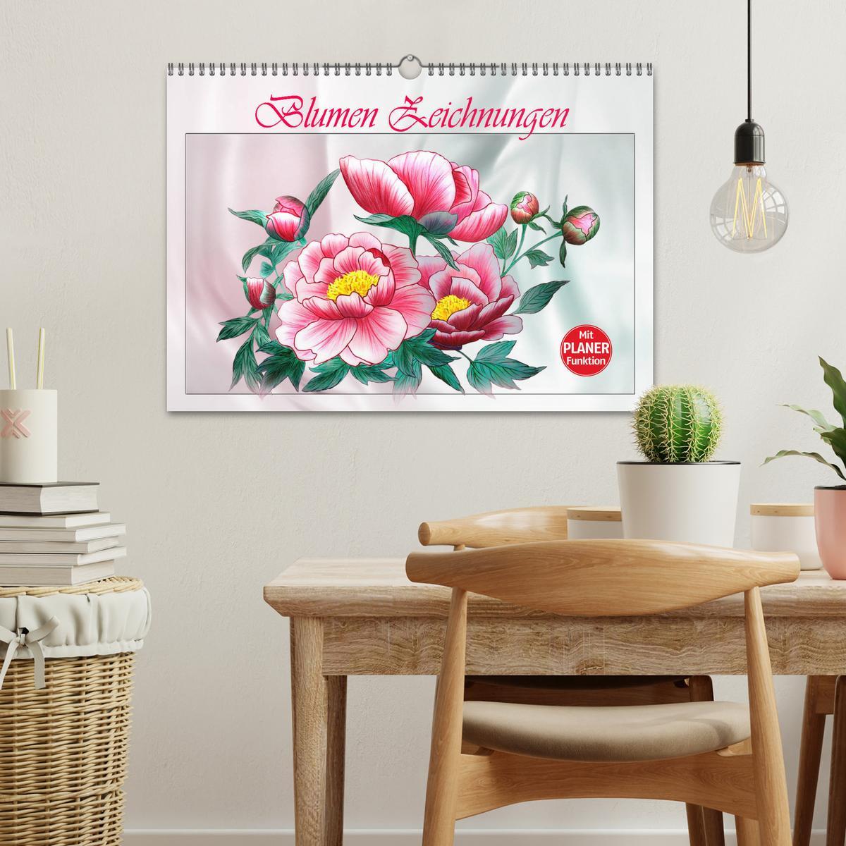 Bild: 9783435554164 | Blumen-Zeichnungen (Wandkalender 2025 DIN A3 quer), CALVENDO...