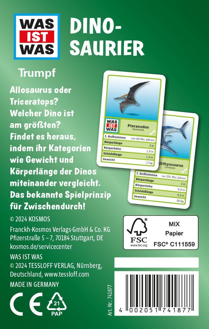 Rückseite: 4002051741877 | WAS IST WAS Trumpf: Dinosaurier | Spiel | Spiel | 741877 | Deutsch