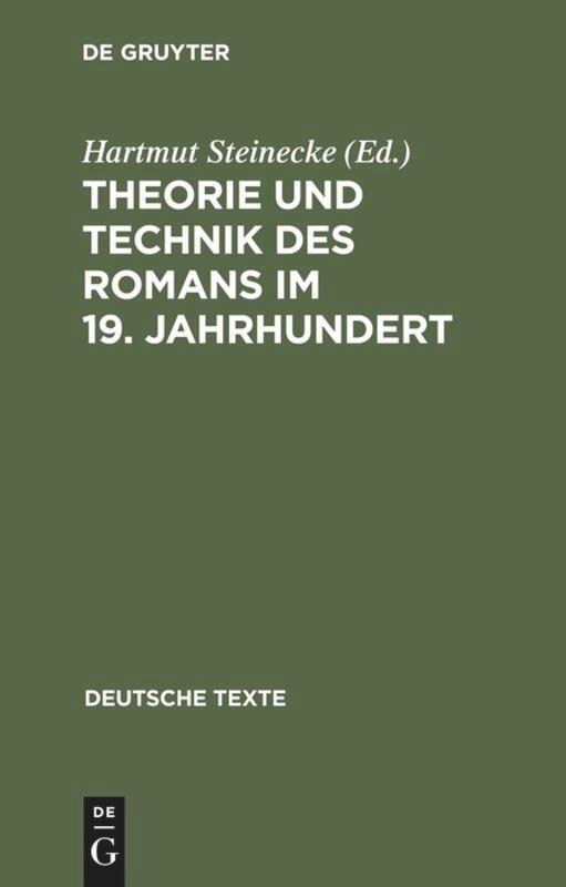 Cover: 9783484190177 | Theorie und Technik des Romans im 19. Jahrhundert | Hartmut Steinecke