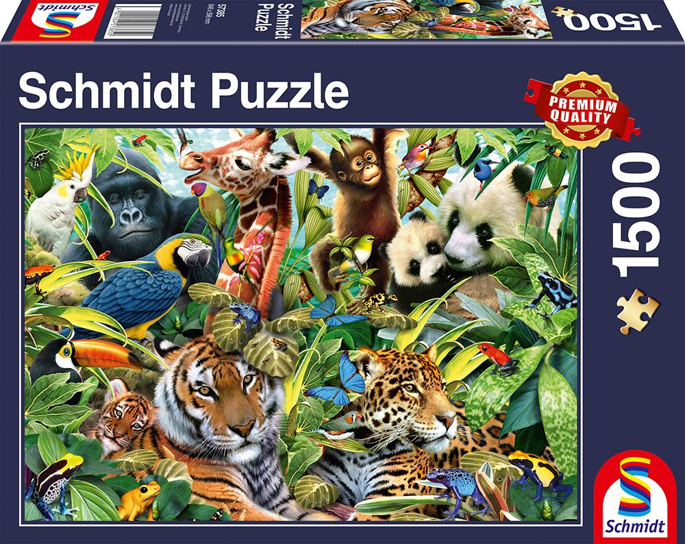 Cover: 4001504573850 | Kunterbunte Tierwelt | Puzzle Standard 1.500 Teile | Spiel | 57385