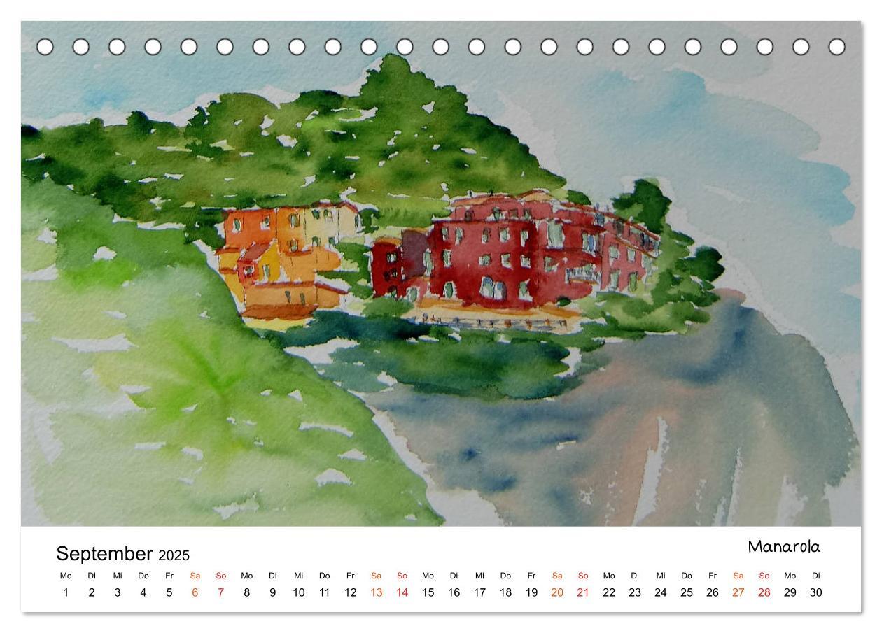 Bild: 9783435555611 | Cinque Terre und Meer in Aquarell und Acryl (Tischkalender 2025 DIN...