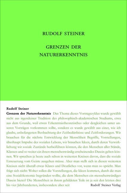 Cover: 9783727432217 | Grenzen der Naturerkenntnis | Acht Vorträge, Dornach 1920 | Steiner