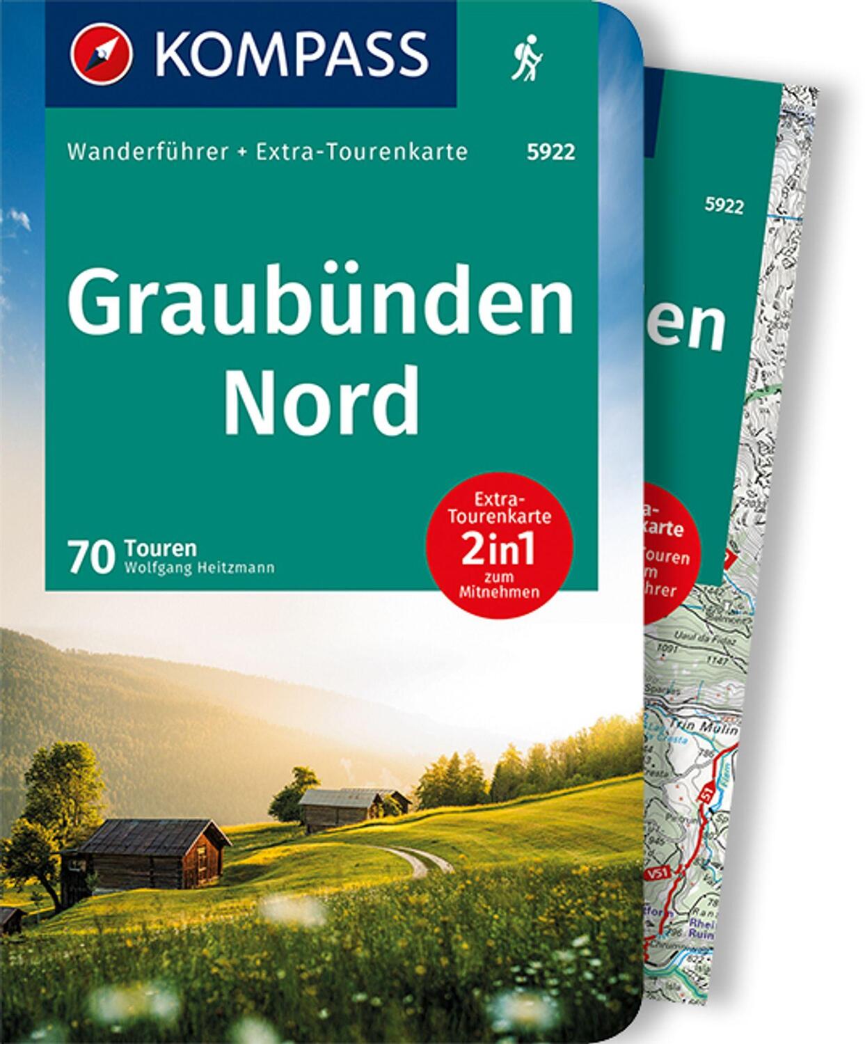 Cover: 9783991211358 | KOMPASS Wanderführer Graubünden Nord, 70 Touren | Wolfgang Heitzmann