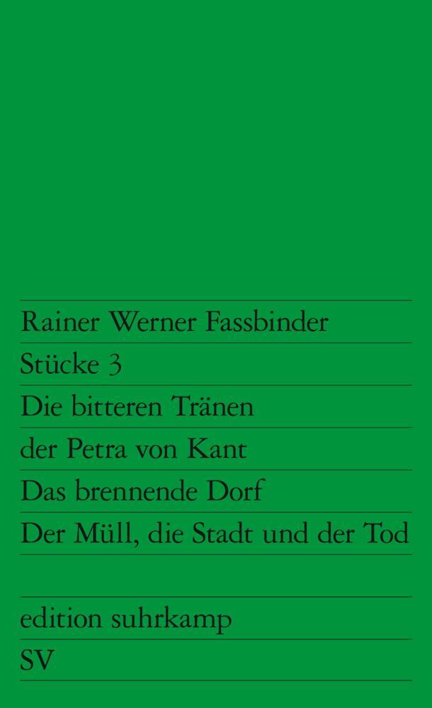 Cover: 9783518108031 | Stücke 3 | Rainer Werner Fassbinder | Taschenbuch | 128 S. | Deutsch