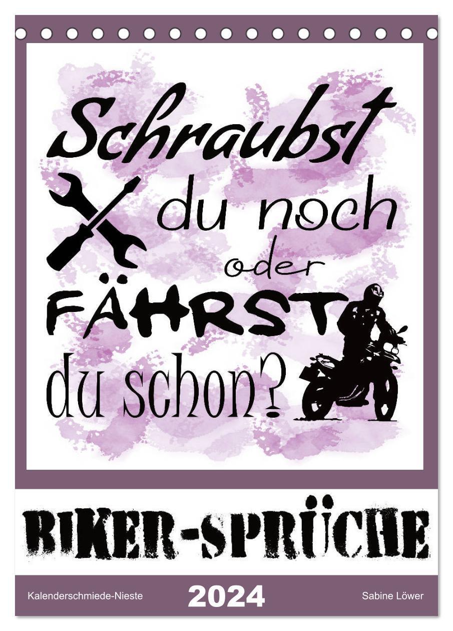 Cover: 9783675744110 | Biker-Sprüche (Tischkalender 2024 DIN A5 hoch), CALVENDO...