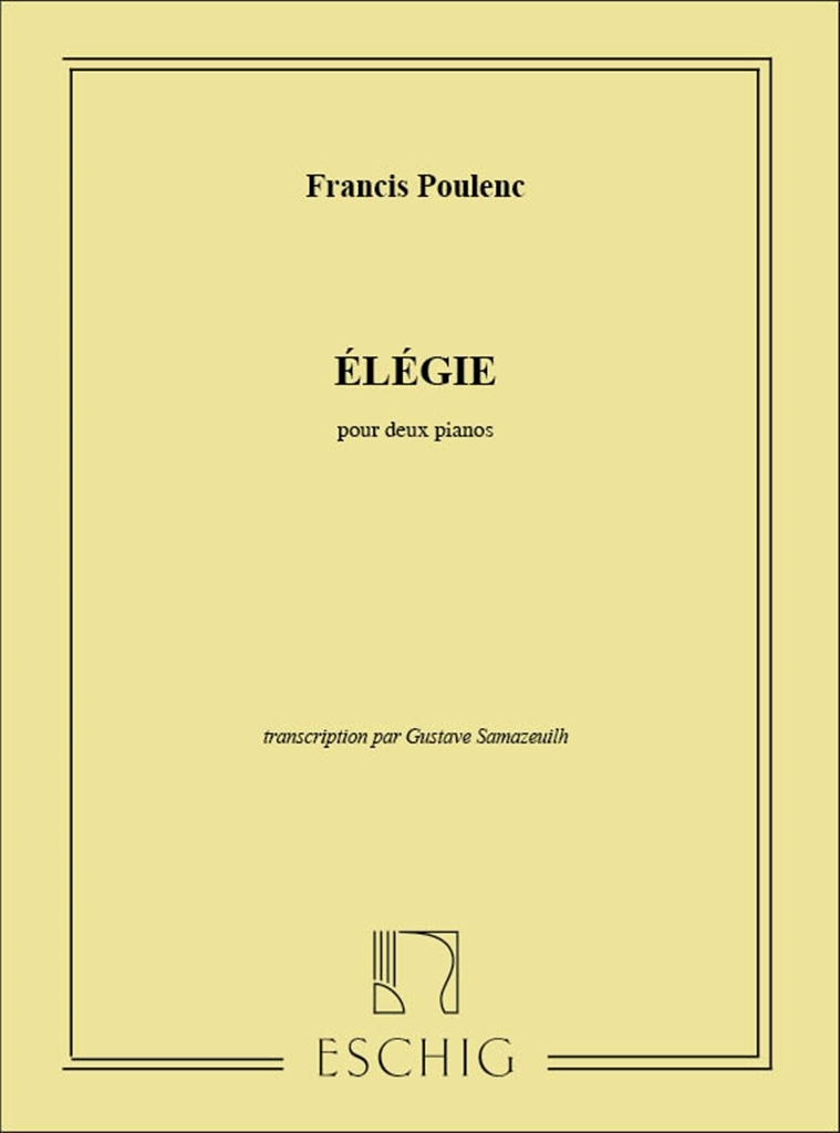 Cover: 9790045029043 | Elegie Pour Deux Pianos | Francis Poulenc | Buch | 2001 | Max Eschig