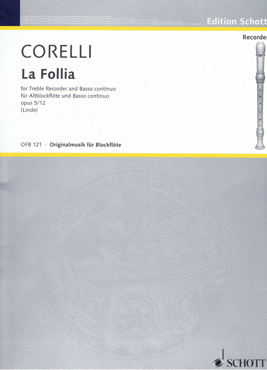 Cover: 9790001100120 | La Follia | Transkription für Alt-Blockflöte und Basso continuo | Buch