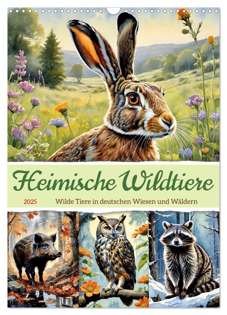 Cover: 9783383829901 | Heimische Wildtiere 2025 (Wandkalender 2025 DIN A3 hoch), CALVENDO...