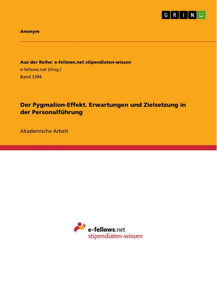 Cover: 9783346153760 | Der Pygmalion-Effekt. Erwartungen und Zielsetzung in der...