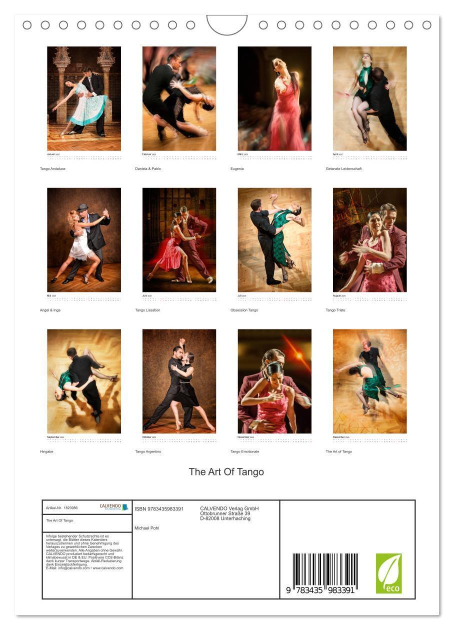 Bild: 9783435983391 | The Art Of Tango (Wandkalender 2025 DIN A4 hoch), CALVENDO...