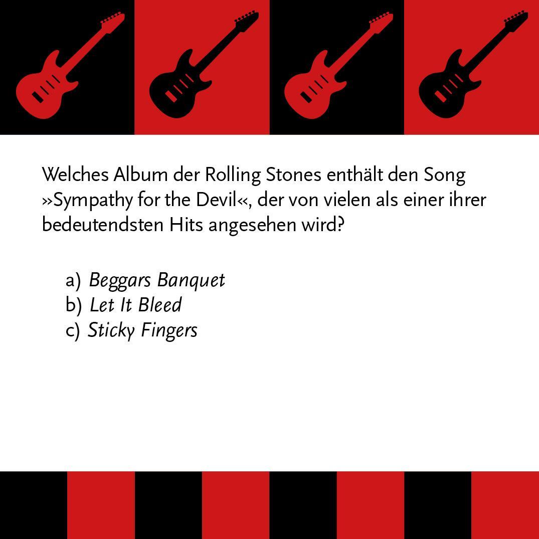 Bild: 9783747206096 | Das Rolling Stones-Quiz | Box mit 66 Spielkarten und Anleitung | Stück