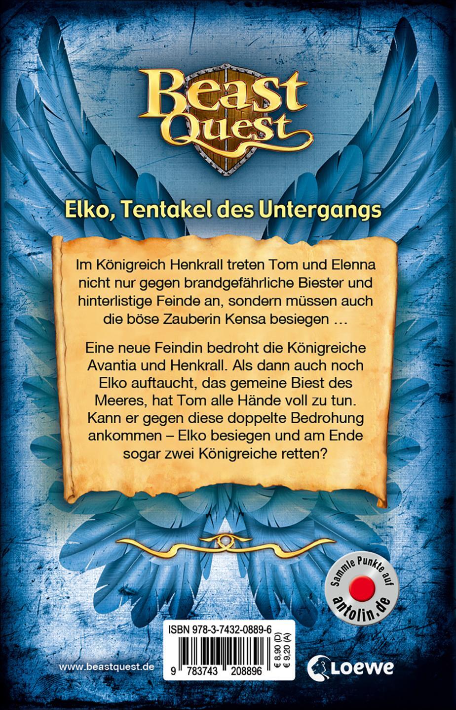 Rückseite: 9783743208896 | Beast Quest (Band 61) - Elko, Tentakel des Untergangs | Adam Blade