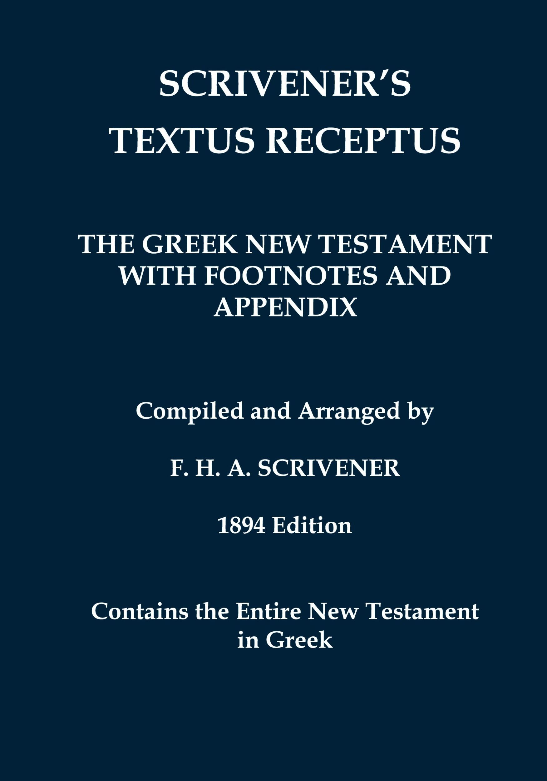 Cover: 9781923341074 | Scrivener's Textus Receptus of 1894 | Beza | Buch | Classical Reprints