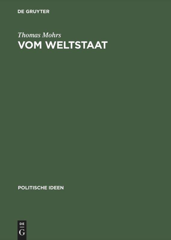 Cover: 9783050026817 | Vom Weltstaat | Hobbes' Sozialphilosophie, Sozialbiologie, Realpolitik