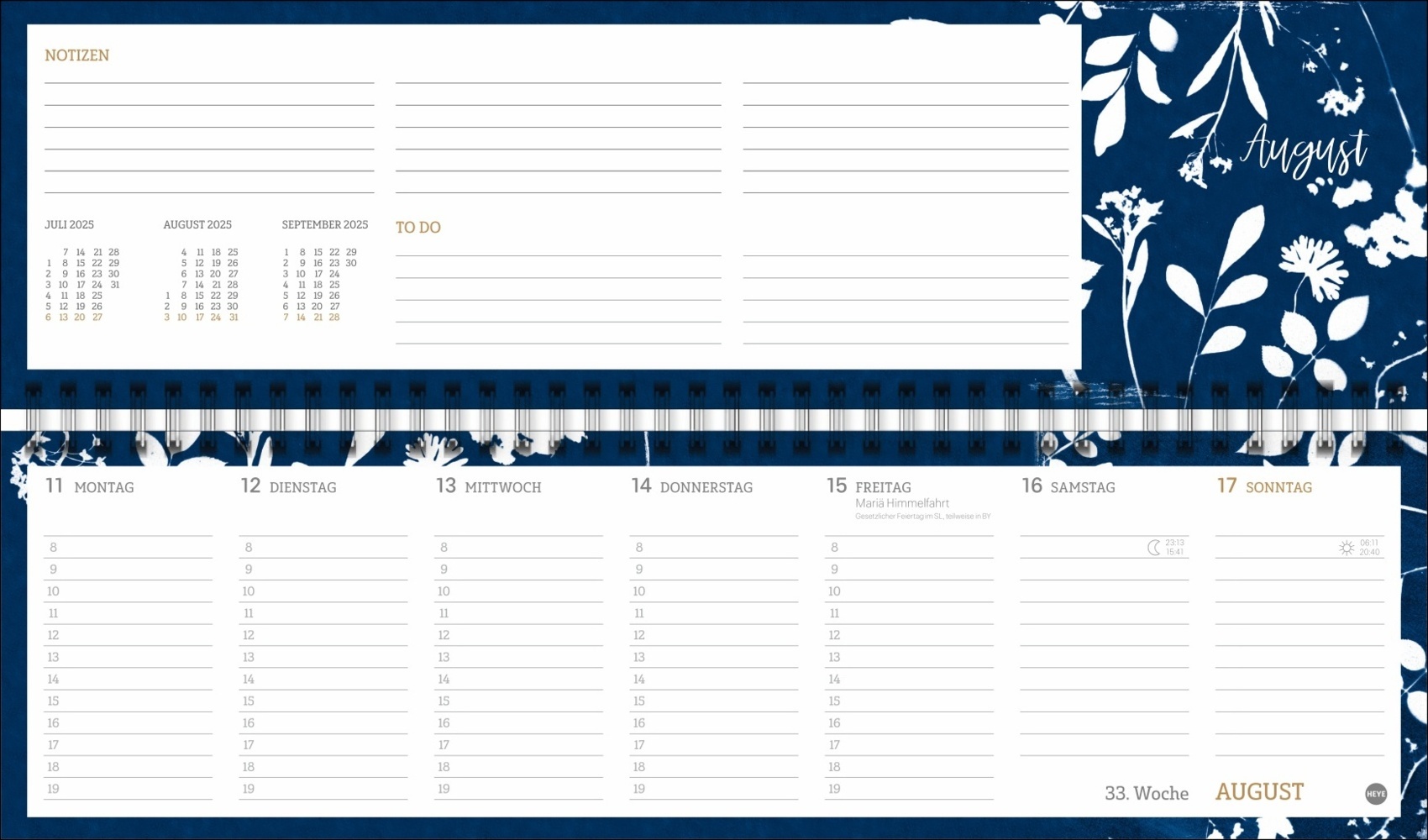 Bild: 9783756406593 | Indigo Wochenquerplaner 2025 | Kalender | Spiralbindung | 112 S.