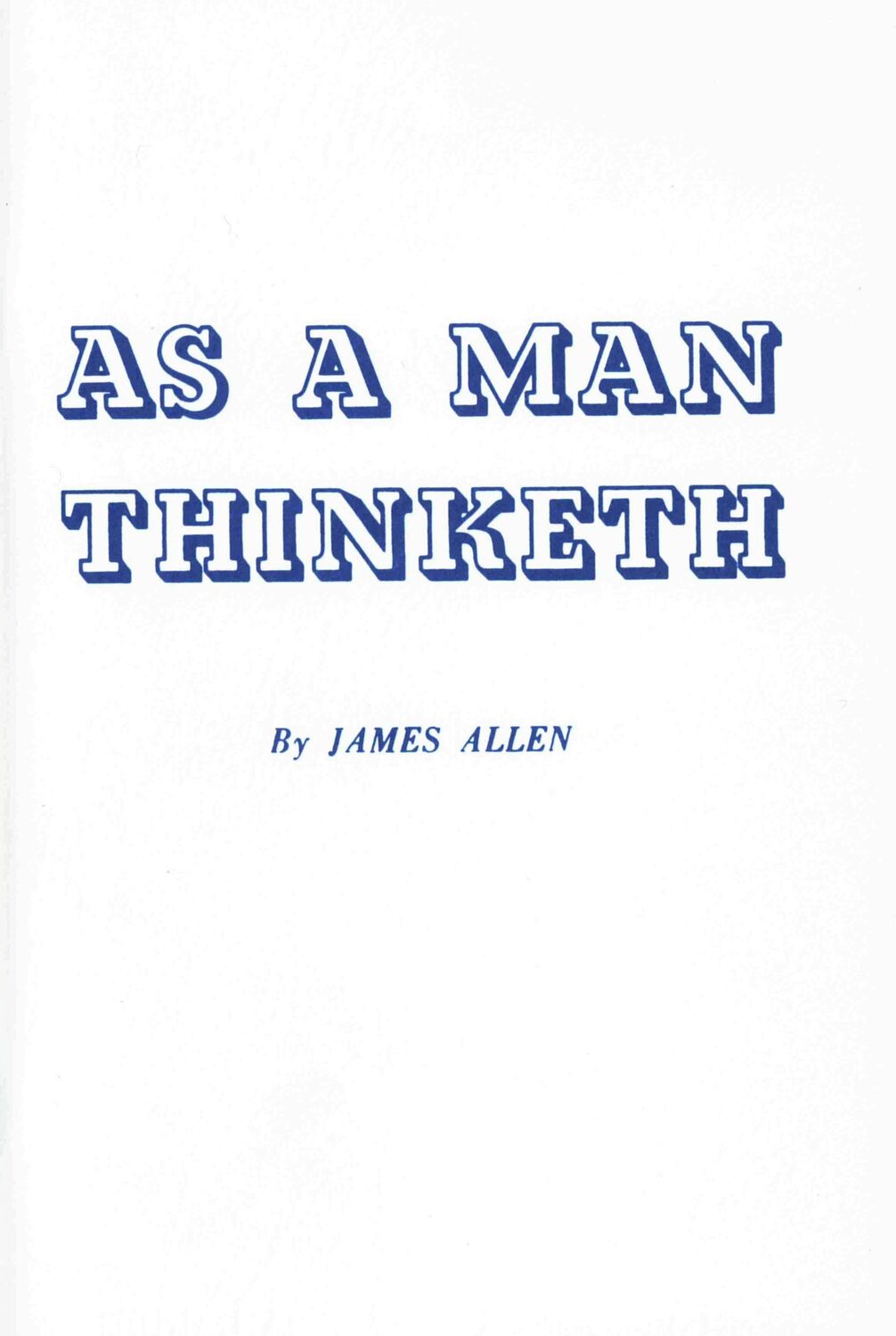 Cover: 9780875160009 | As a Man Thinketh | James Allen | Taschenbuch | Englisch