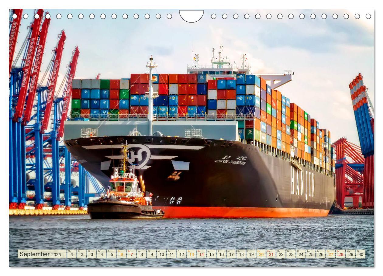 Bild: 9783435383603 | Containerschiffe auf der Elbe (Wandkalender 2025 DIN A4 quer),...