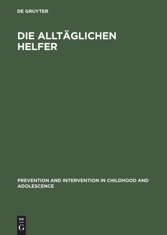Cover: 9783110115291 | Die alltäglichen Helfer | Frank Nestmann | Buch | De Gruyter