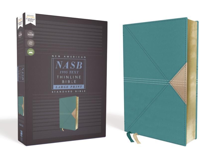 Cover: 9780310451037 | Nasb, Thinline Bible, Large Print, Leathersoft, Teal, Red Letter...